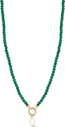 Ember Fine Jewelry 14K Yellow Gold Fruit Charm Beaded Necklace in Gold/green at Nordstrom Rack
