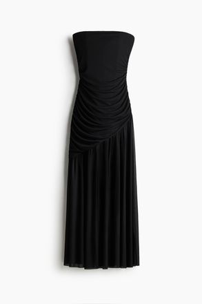 H&M Drapiertes Bandeau-Kleid - Schwarz