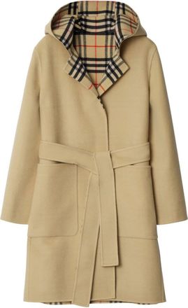 Burberry Vintage Check wool coat - women - Wool - 10 - Neutrals