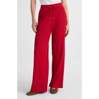 Madewell Waffle Wide Leg Pajama Pant in Crimson at Nordstrom, Size Xx-Large