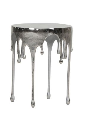 Ambia Home Beistelltisch, Silberfarben, Metall, rund, rund, 43x56x43 cm, Wohnzimmer, Wohnzimmertische, Beistelltische, Beistelltische Metall