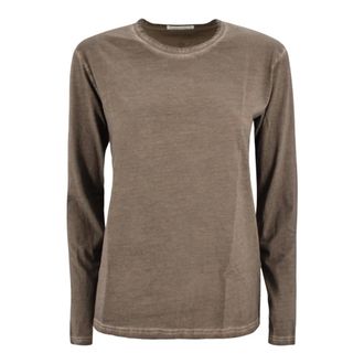 Anonym Apparel Long Sleeve Tops, female, Brown, Size: M Crew-neck T-shirt