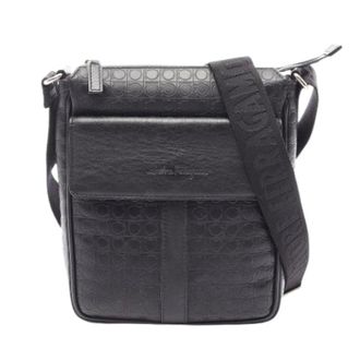 Ferragamo Pre-owned Cross Body Bags, male, Black, Size: ONE SIZE Pre-owned Leather Cross Body Bag