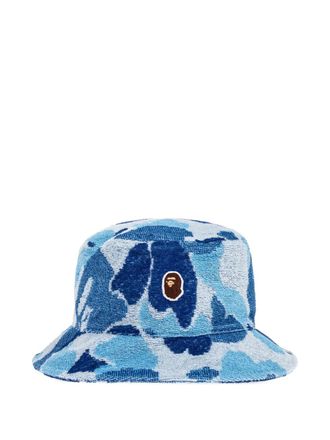 A Bathing Ape Ape Head camouflage bucket hat - men - Cotton - L - Blue