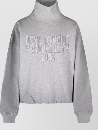 Acne Studios organic cotton relaxed-fit funnel-neck logo-print sweatshirt