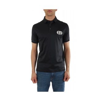 Emporio Armani Tops, Heren, Blauw, 3Xl, Katoen, Lyocell-blend Jersey Polo Shirt