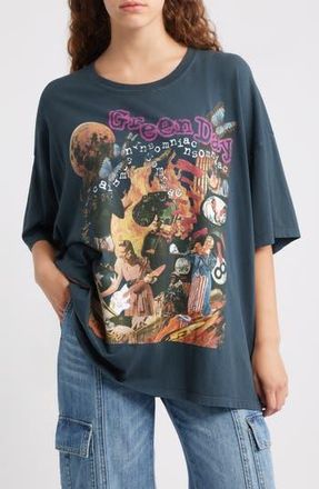 Daydreamer Green Day Insomniac Cotton Graphic T-Shirt in Vintage Black at Nordstrom Rack
