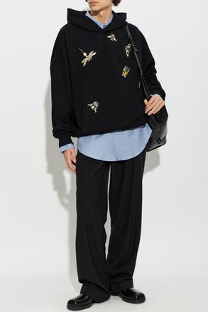 Balmain Sweatshirt With Appliqu&eacute;s, Mens, Black