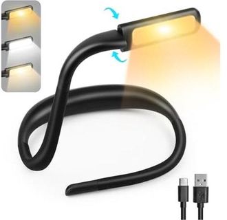 OEM L&aacute;mpara De Lectura Recargable, Con Protecci&oacute;n Ocular Y Funci&oacute;n De Atenuaci&oacute;n Continua, Cuello Flexible, Ideal Para Leer, Tejer Y Acampar