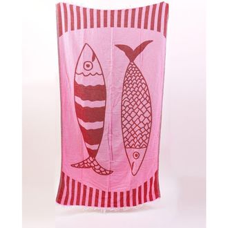 Hat Attack Novelty Turkish Towel in Double Fish Pink/red at Nordstrom