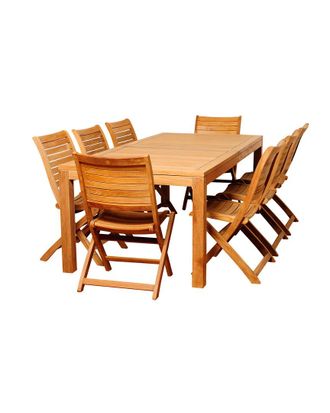 Amazonia Teak Bradley 9Pc Patio Dining Set
