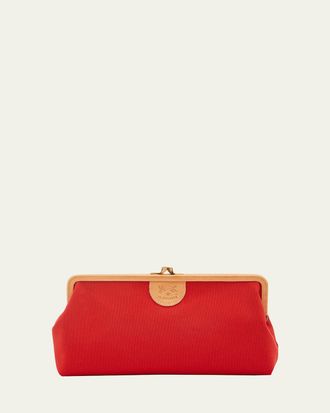 IL BISONTE Manuela Frame Canvas Clutch Bag