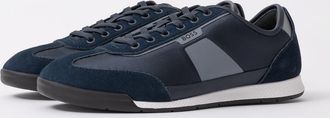 HUGO BOSS Mens BOSS Orange Nitan Mens Low-Top Trainers with Structured Trims - Open Blue 462 - Navy - Size: 11