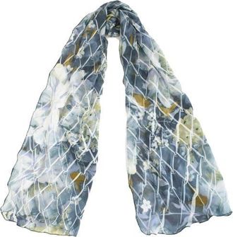 Komarov Floral Border Chiffon Shawl in Painted Petal at Nordstrom