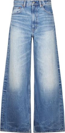 Polo Ralph Lauren Jeans, Dames, Blauw, W27, Katoen, Geweven Wijde Broek