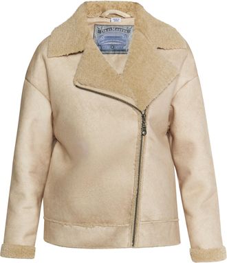 Dreimaster Dreimaster Tussenjas van imitatiebont Dames Cr&egrave;mebeige