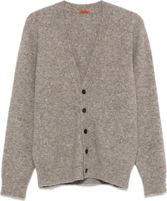 Barena Cardigan con bottoni e scollo a V - Marrone