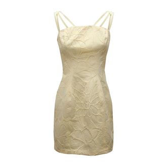 Elisabetta Franchi Short Dresses, female, Yellow, Size: M Ab-779-52E2 Jacquard Dress