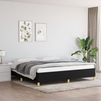 vidaXL Cama Sin Colch&oacute;n Tela Negro 200x200 Cm Vidaxl