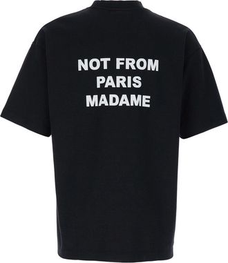 Dr&ocirc;le de Monsieur Mens Cotton T-Shirt With Contrasting Print, Black T-Shirts And Polos