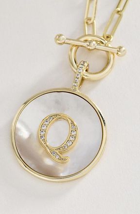 Melinda Maria Love Letters Medallion Monogram Necklace