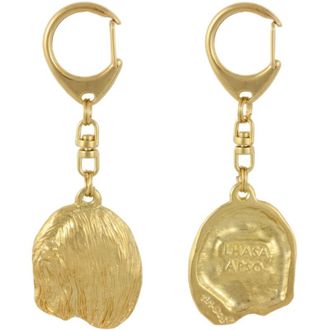 OEM Lhasa Apso - Llavero Con Forma De Perro Ba&ntilde;ado En Oro, Adorno Para Bolsos, Accesorio De Lujo De Art-dog
