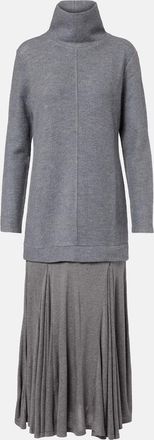 Xu Zhi Turtleneck wool-blend maxi dress