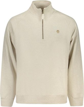 Timberland Exeter River Geborduurd Logo Quarter-Zip Sweatshirt - Heren - Vesten met rits - Beige - S - Katoen - Hoodies & sweatvesten