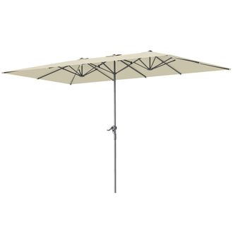 OUTSUNNY Sombrilla doble 451x264x264 cm crema