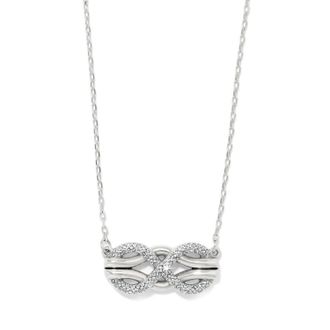 Brighton Womens Interlok Luxe Necklace In Silver