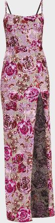 Bronx and Banco Allegra Floral Sequin Maxi Dress