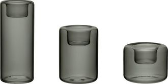 Kosta Boda Happy Set of 3 Glass Votive Holders in Gray at Nordstrom