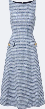 Carolina Herrera Vestido midi de tweed en mezcla de algod&oacute;n