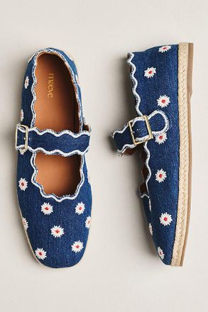 Maeve Scalloped Edge Espadrille Mary Jane Flats