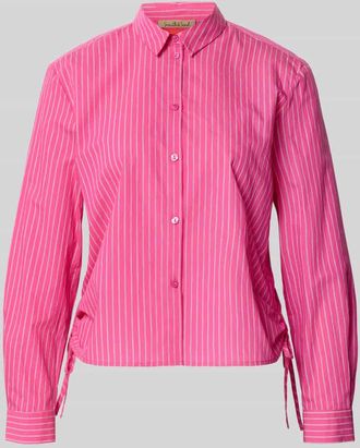Smith & Soul Hemdbluse mit seitlichen Schn&uuml;rungen und Hemdblusenkragen in Pink, Gr&ouml;&szlig;e XXL