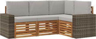 vidaXL Conjunto De Sof&aacute;s De Exterior 4 Uds. Poli&eacute;ster Vidaxl