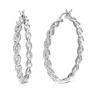 Vir Jewels 1/2 cttw Lab Grown Diamond Hoops Earrings in Sterling Silver With Notched Post For Women