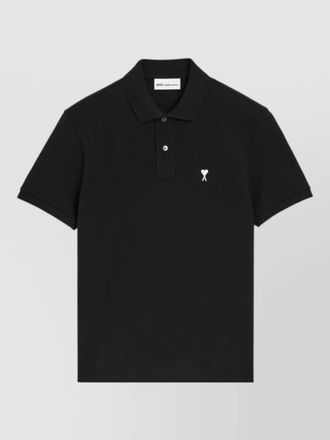 Ami cotton piqu&eacute; logo-embroidered short-sleeve polo shirt
