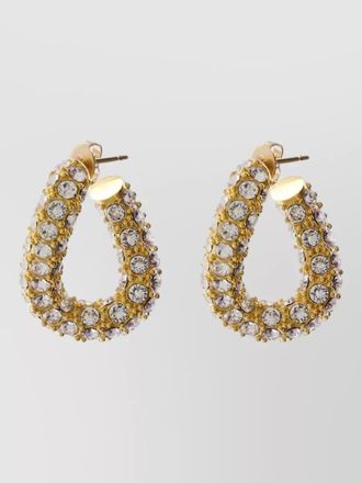 Isabel Marant crystal hoop earrings brass metal set