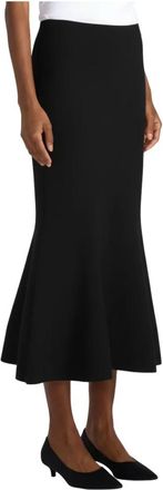 Liviana Conti Flounce Trim Midi Rok - Dames - Midirokken - Zwart - L - Nylon - Rokken