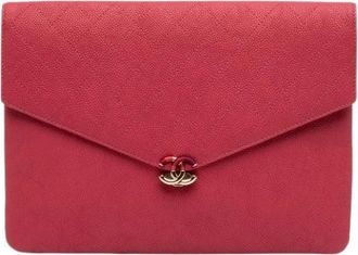 Chanel Pre-owned Clutches, female, Red, Size: ONE SIZE Pre-owned Leather Clutch