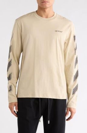 Off-white Pixel Diagonal Skate Long Sleeve T-Shirt in Brown Rice-Black at Nordstrom Rack, Size Xx-Large