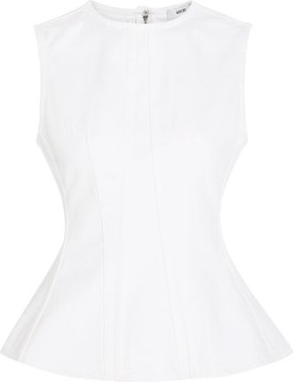 A Gold E Agolde Corbin Peplum-hem Denim top - White - S (UK8-10 / S)