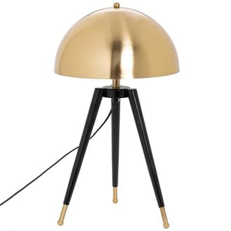 Koketto Home L&aacute;mpara de mesa con tr&iacute;pode negra y dorada