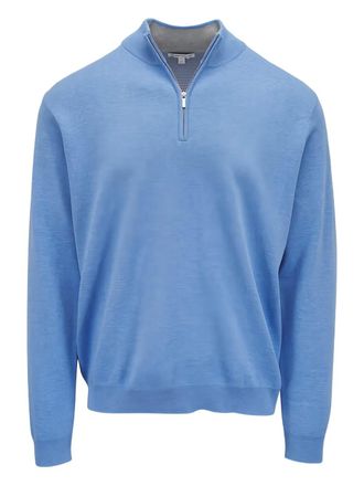 Peter Millar Coolspun Lite half-zip sweater - men - Polyester/Cotton/Nylon/Spandex/Elastane - S - Blue