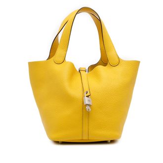 Herm&egrave;s Pre-owned Womens Picotin Lock 18 Tote - Gold Leather - One Size