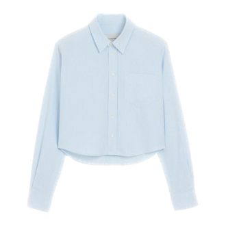 Ami Dames, Blouses & Shirts, Blauw, Maat: XS Katoen