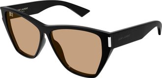 Saint Laurent Cat Eye Zonnebril - Dames - Zonnebrillen - Zwart - 60 MM - Accessoires