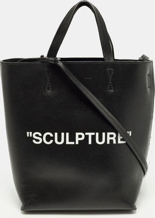 Off-white sculpture Black Leather Vertical Tote
