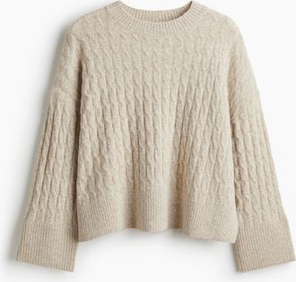 H&M Pullover mit Zopfmuster - Beige